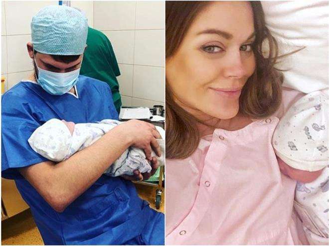Татьяна Терешина с мужем и новорожденным сыном